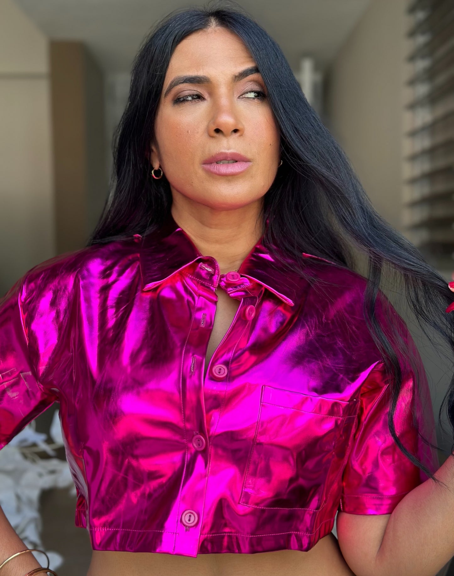 Única Metallic Top