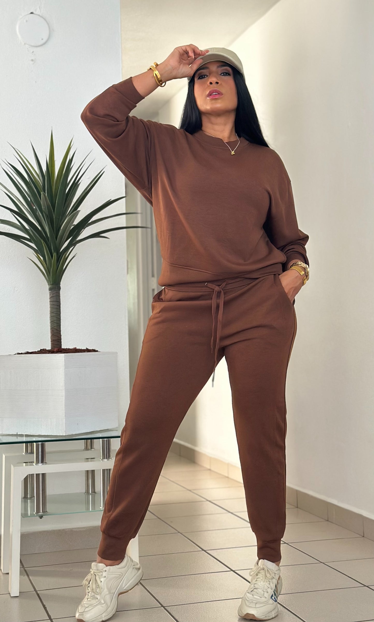 Basic Premium Choco Brown Spandex Pants Set (ES LIVIANO Y NO ES SWEATER NI ES CALUROSOSO)