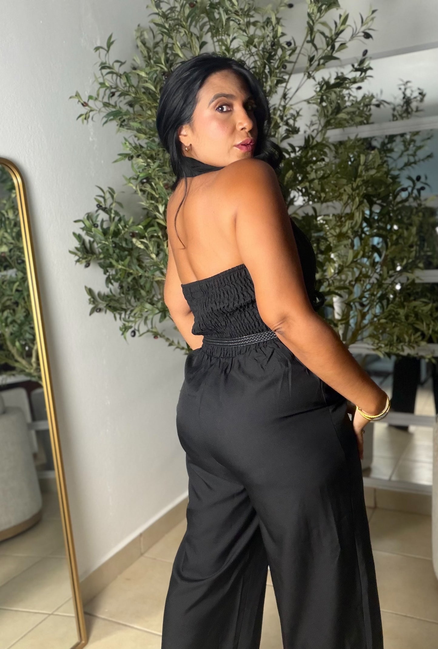 Mujeres Blacky Bien Spandex Jumpsuit (incluye correa) small me queda grande) color negro (SOLD OUT GRACIAS)