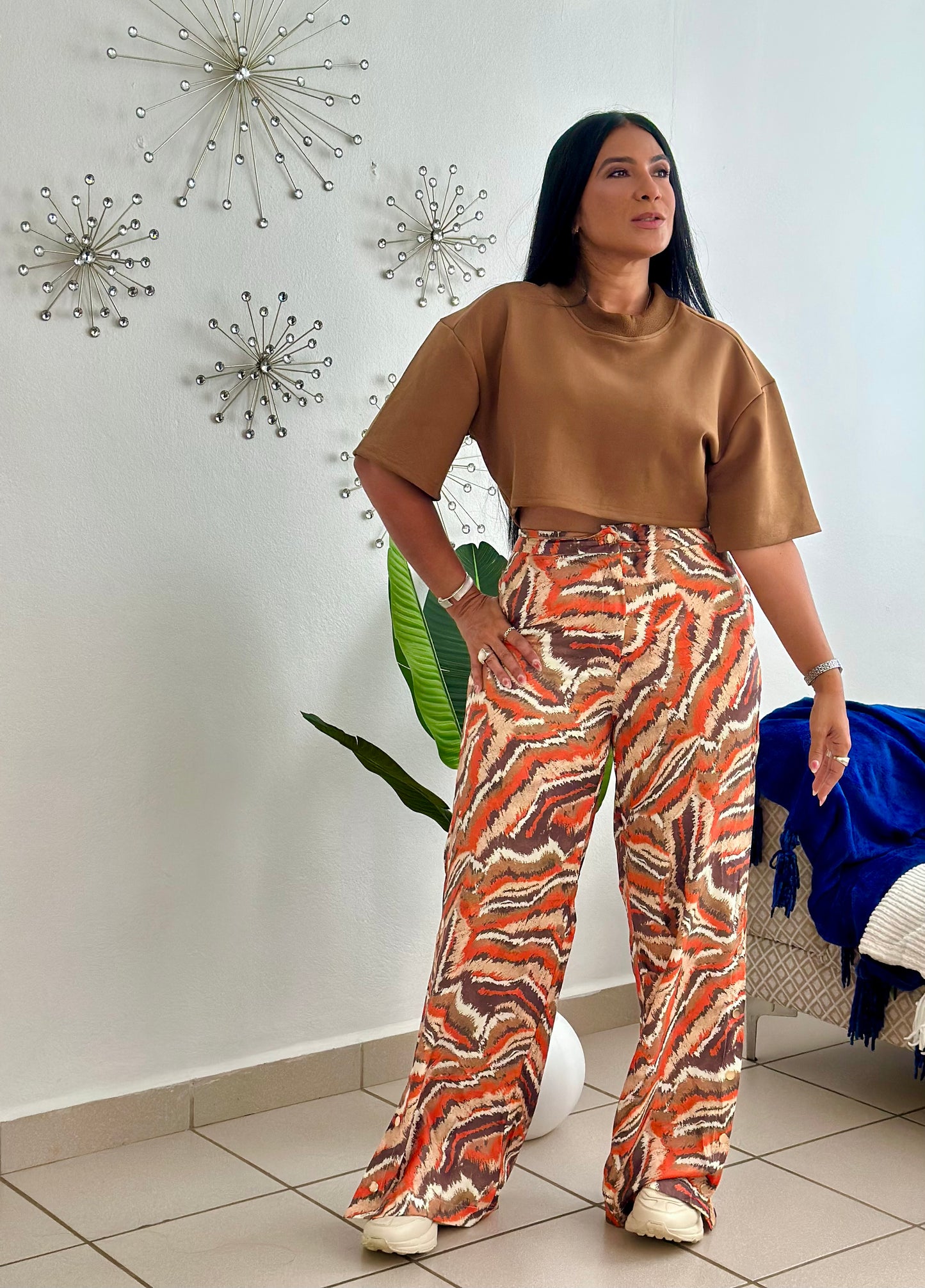 Cali Spandex Multicolor Wide Leg Pants (tiene bolsillos, liviano, bien cómodo y expandible)