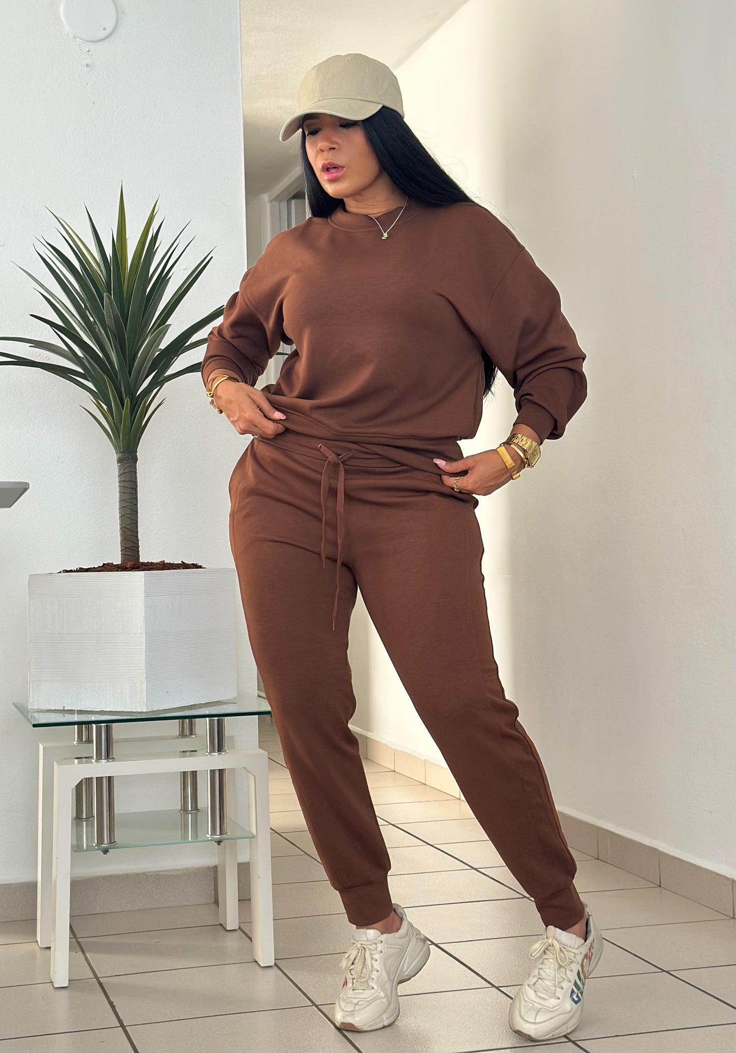 Basic Premium Choco Brown Spandex Pants Set (ES LIVIANO Y NO ES SWEATER NI ES CALUROSOSO)