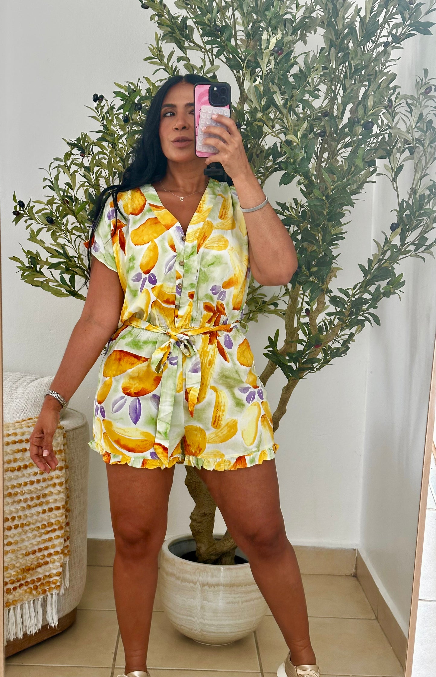 D’ Colores Pretty Romper Button Down