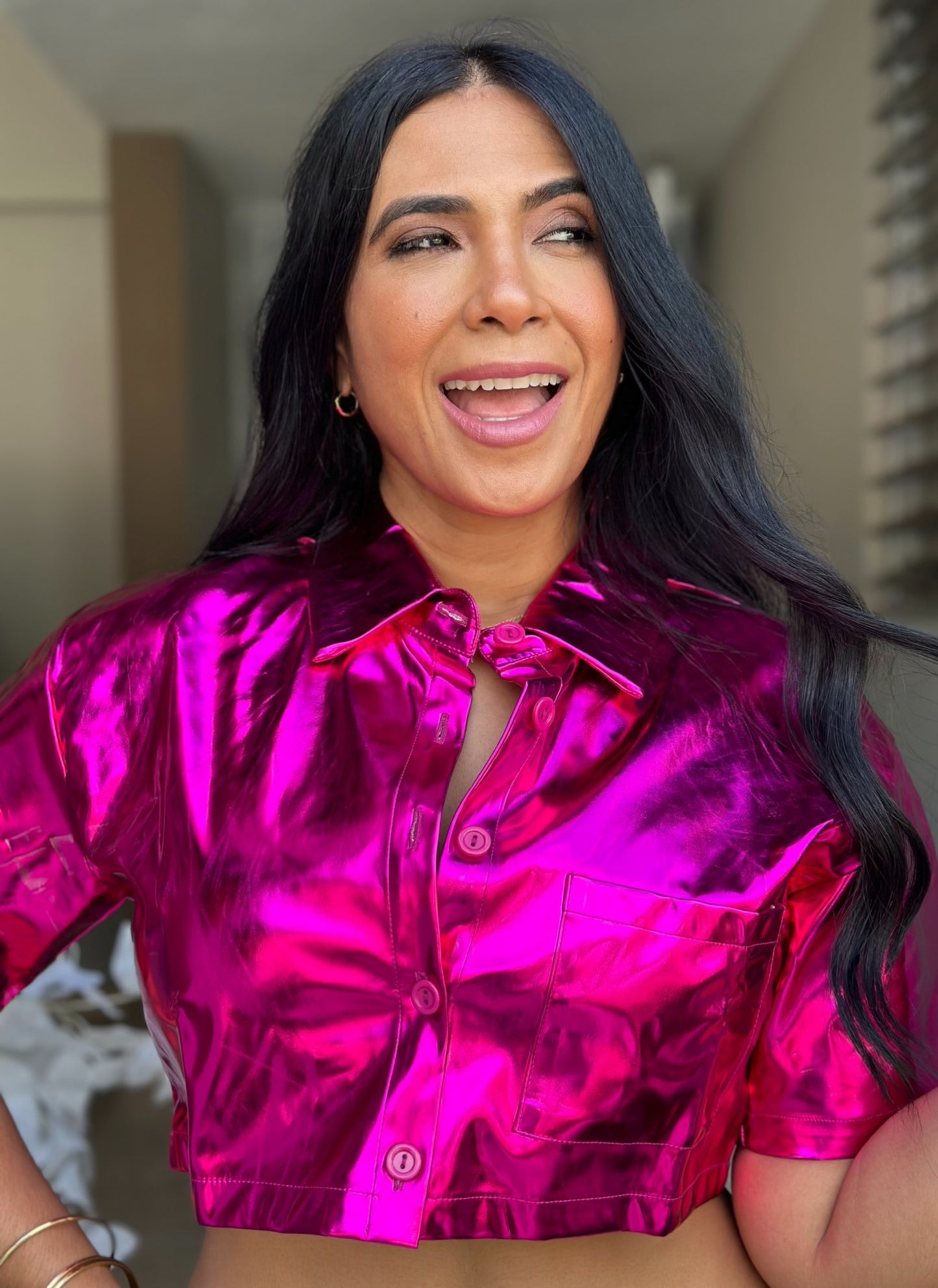 Única Metallic Top