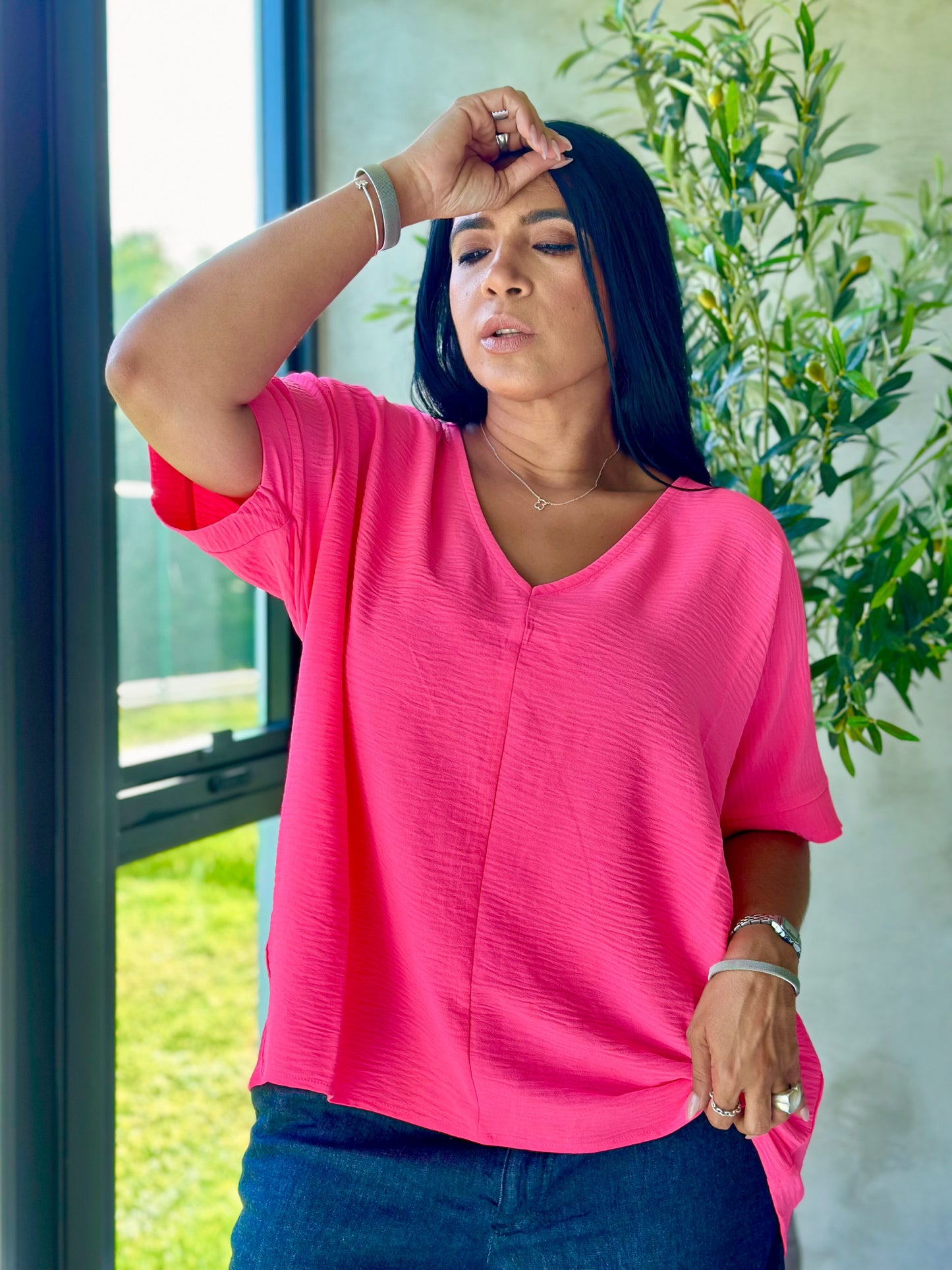 Neón Pink Oversized Blusón