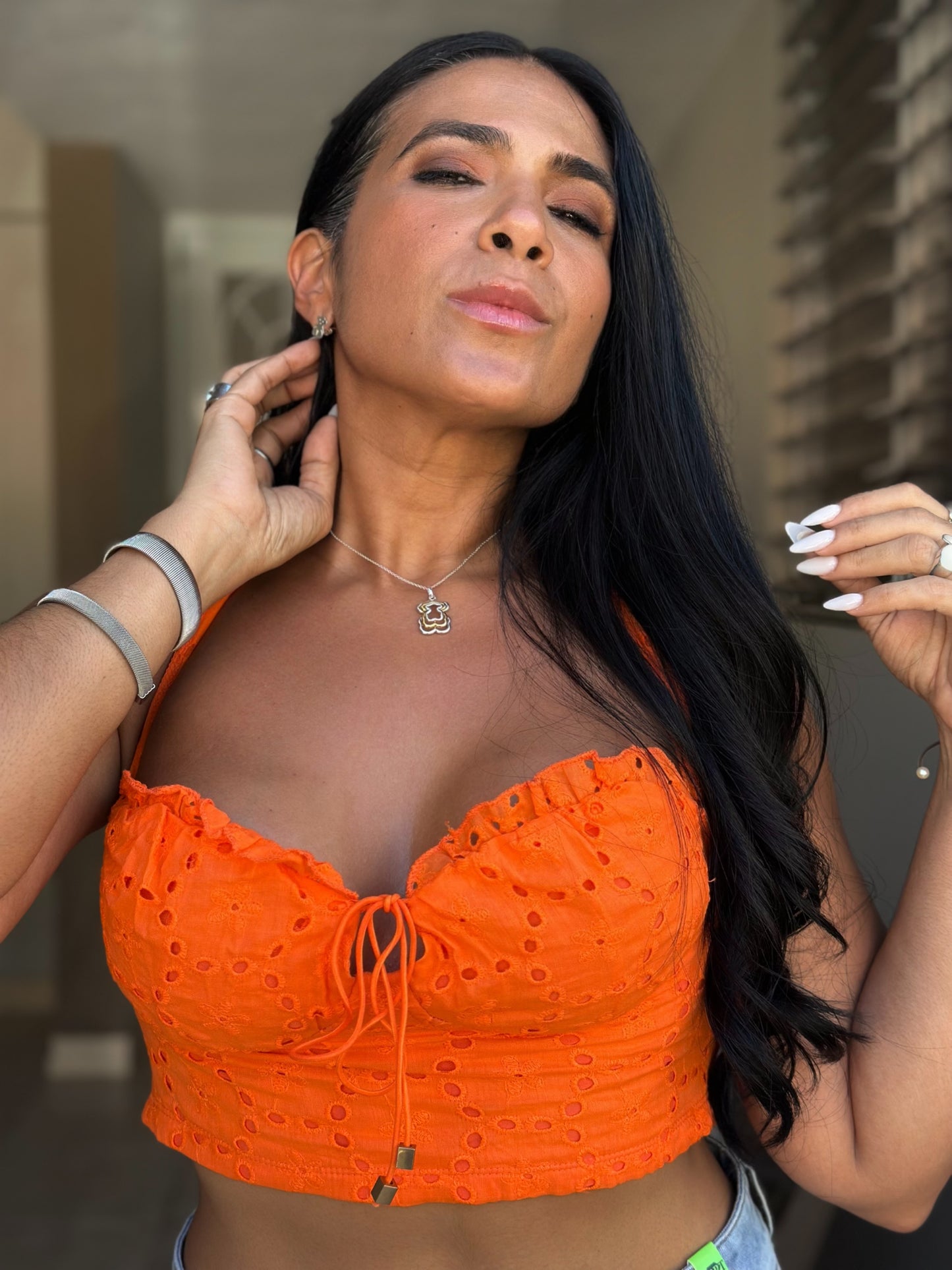 Zoé Naranja Spandex Top