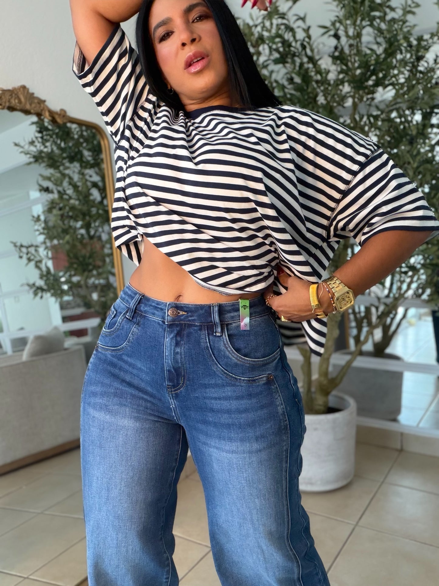 Spandex Wide Leg Vibrant Jeans (nueva colecciòn bien spandex) Blue Jeans (SOLD OUT GRACIAS)