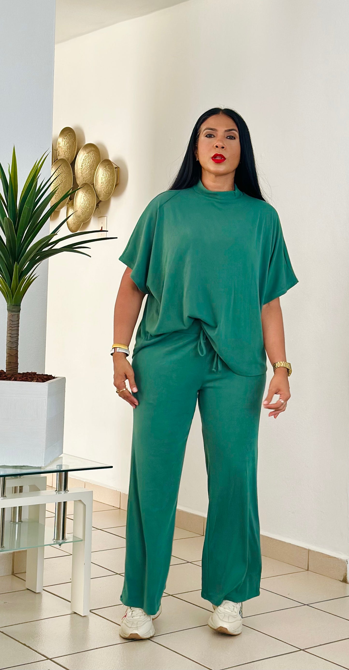 Hunter Green Oversized Travel Set Cotton Spandex Premium (para todo el año)