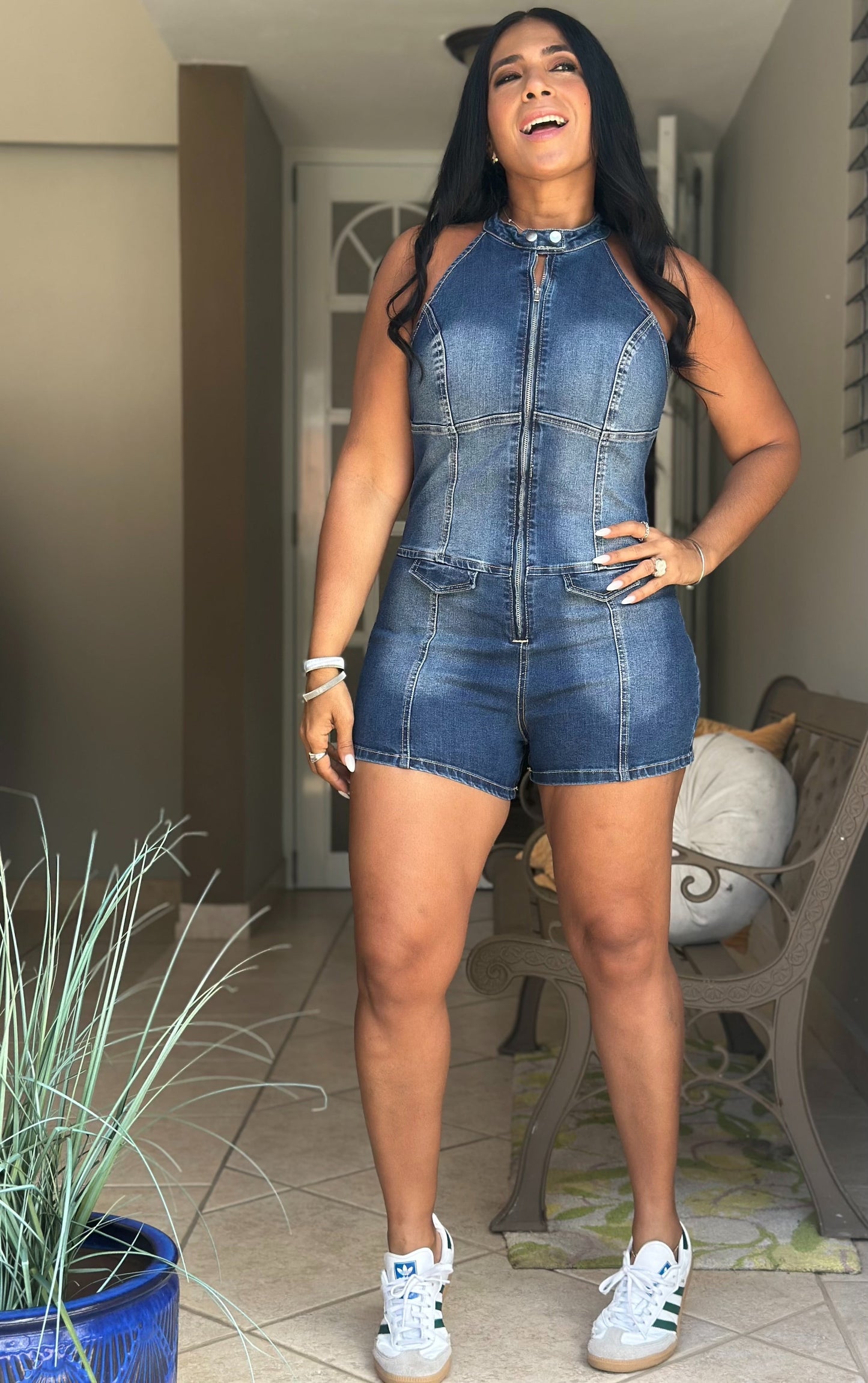 Colombia Spandex DENIM Romper