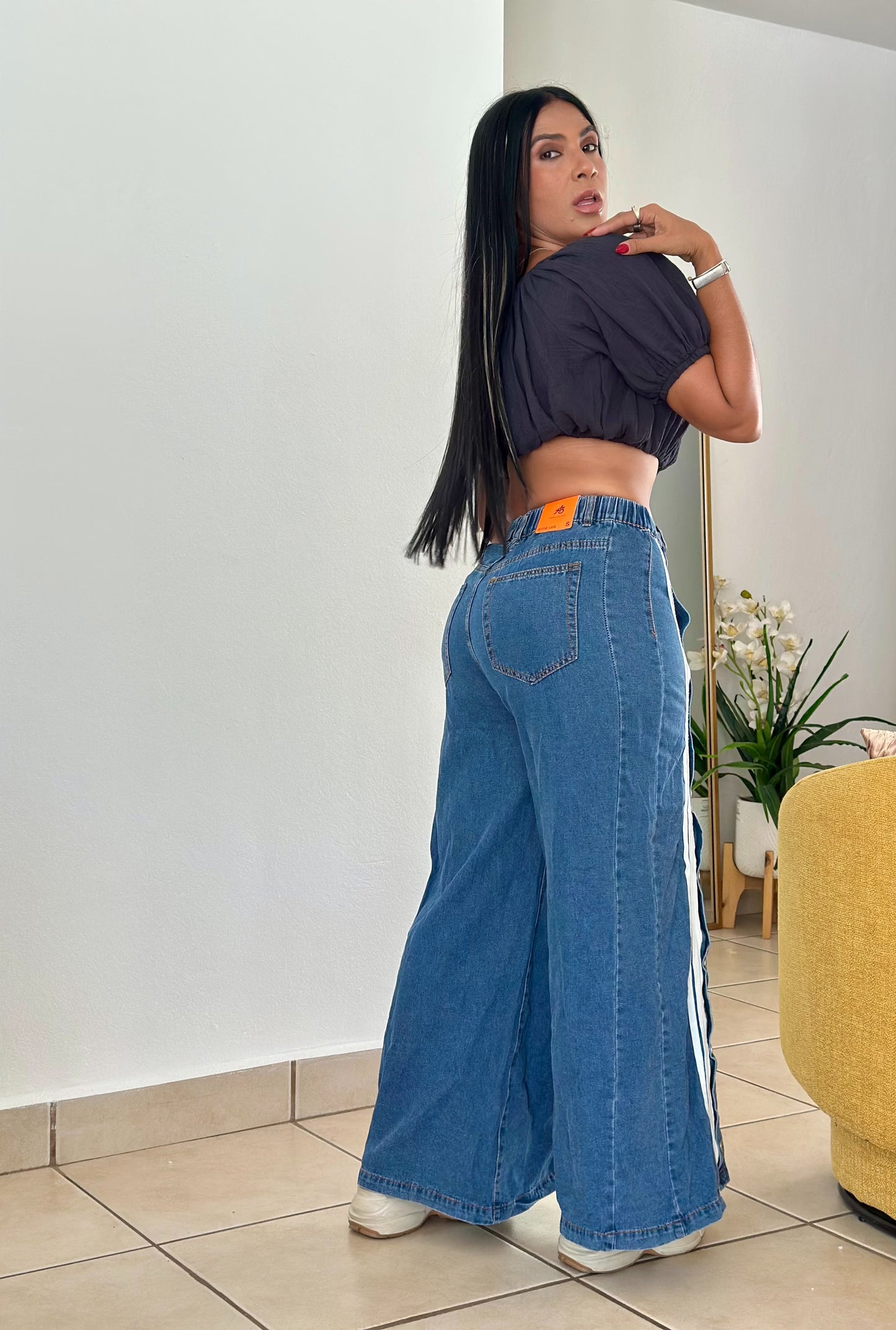 Posianna Oversized Spandex Wide Leg Jeans