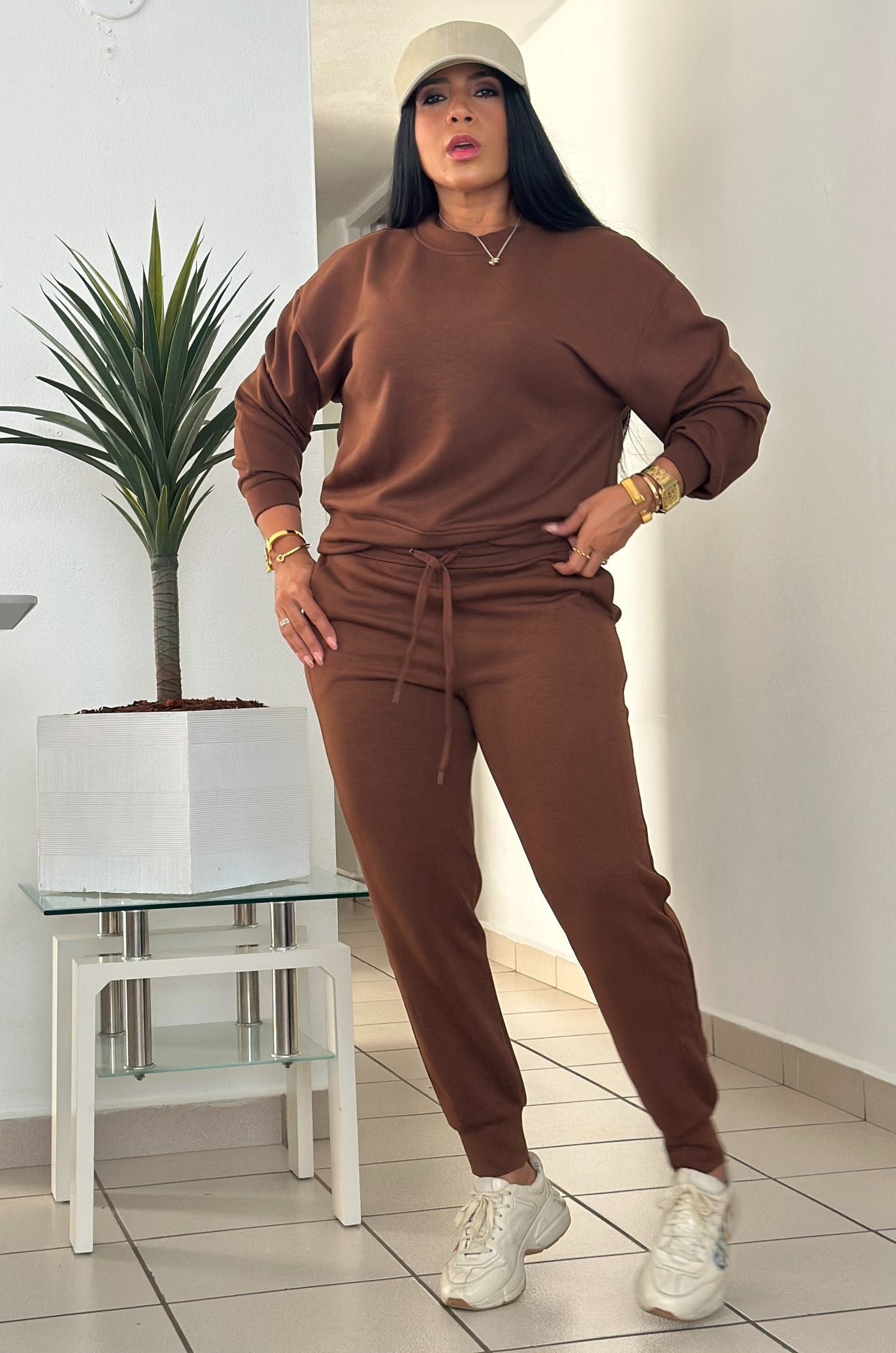 Basic Premium Choco Brown Spandex Pants Set (ES LIVIANO Y NO ES SWEATER NI ES CALUROSOSO)