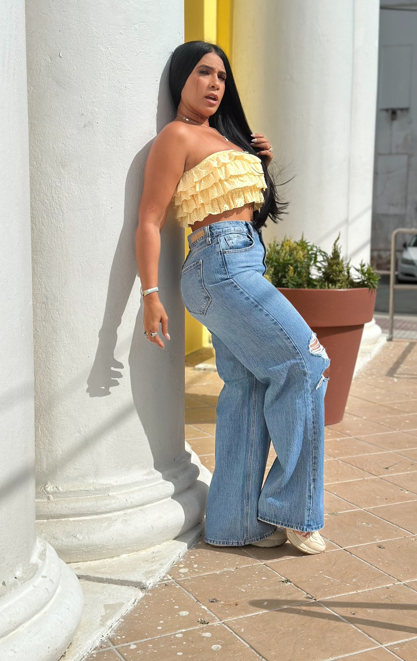 Rasgado Wide Leg Jeans 👖