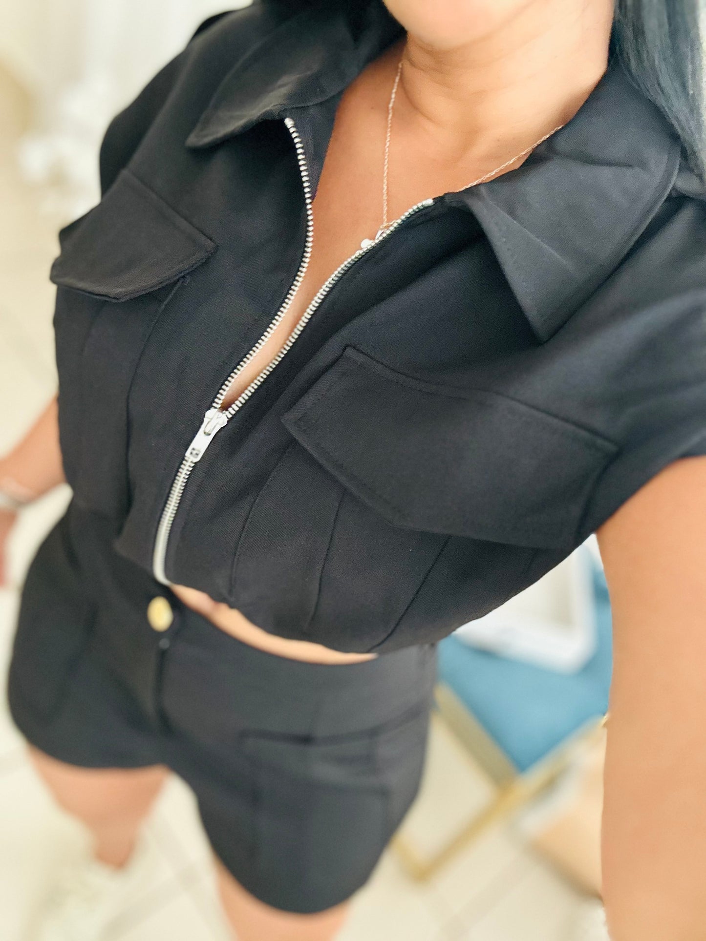 Soy Boricua Black Pants Set. Ambas piezas tienen elasticidad y cómodas. (Top suelta o cerrada)