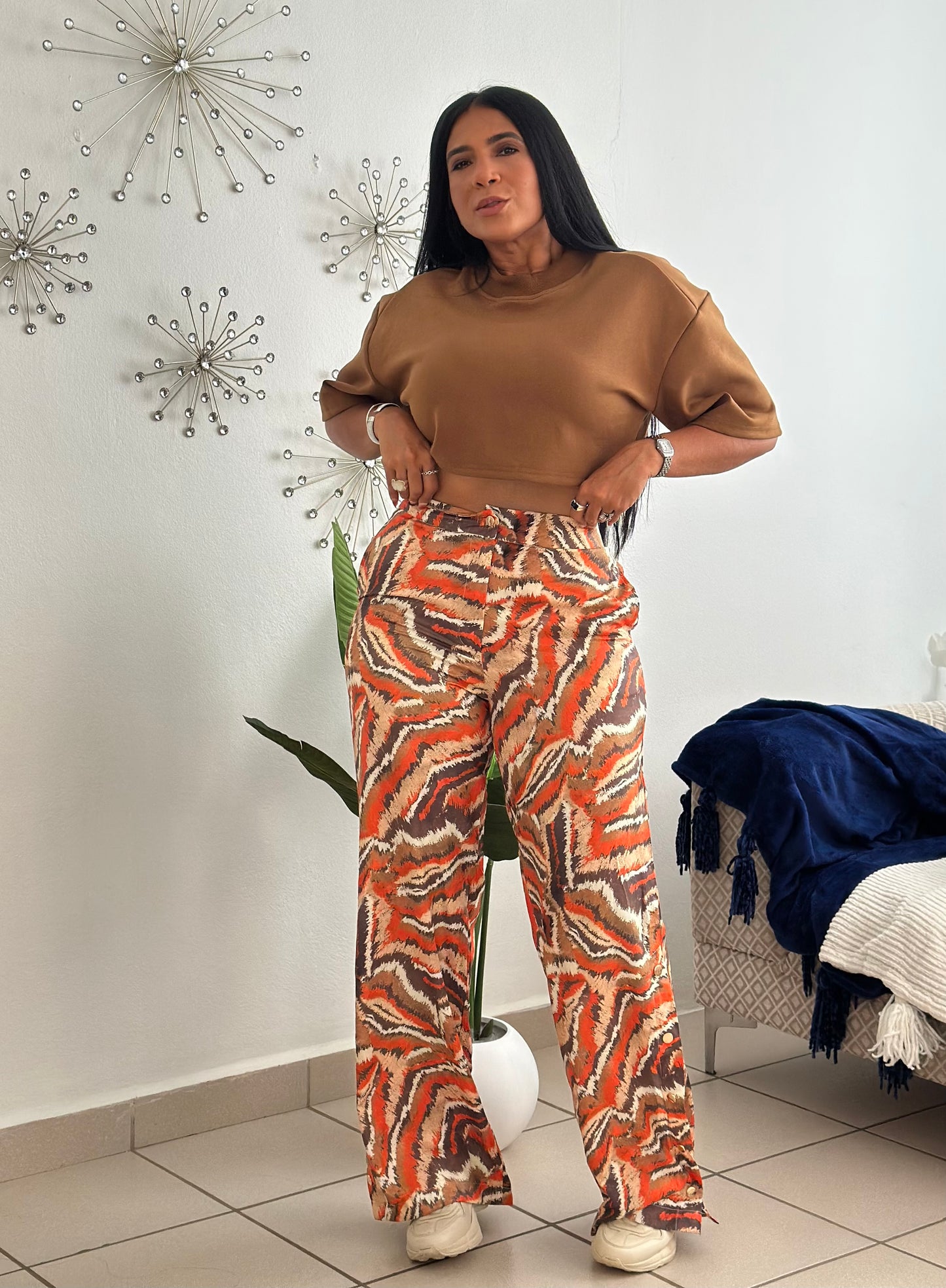 Cali Spandex Multicolor Wide Leg Pants (tiene bolsillos, liviano, bien cómodo y expandible)