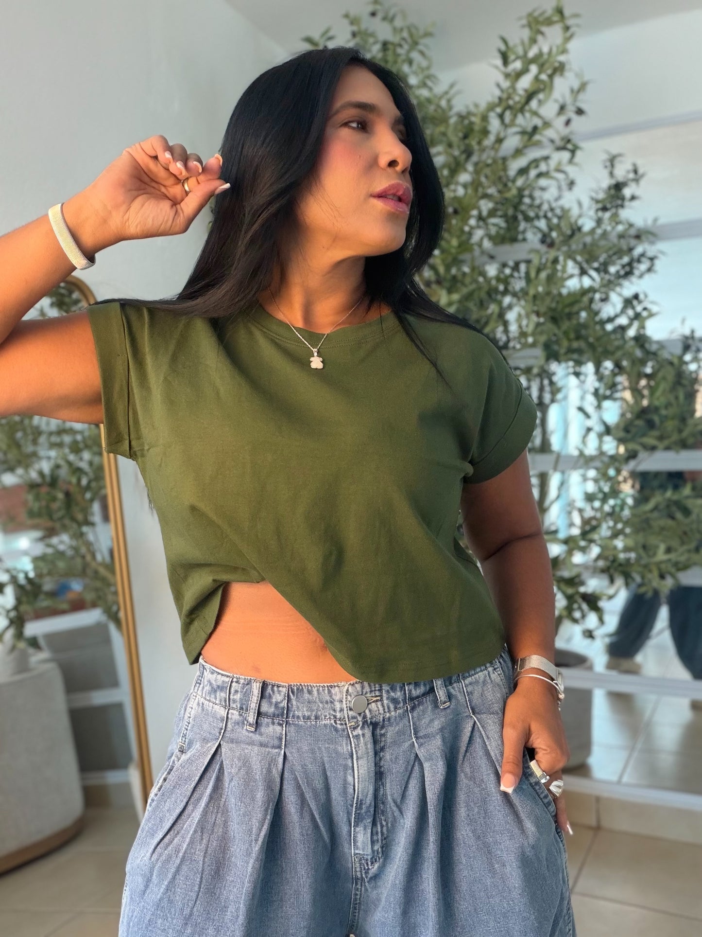 Military Green Oversized Cotton Top (color verde)SOLD OUT GRACIAS