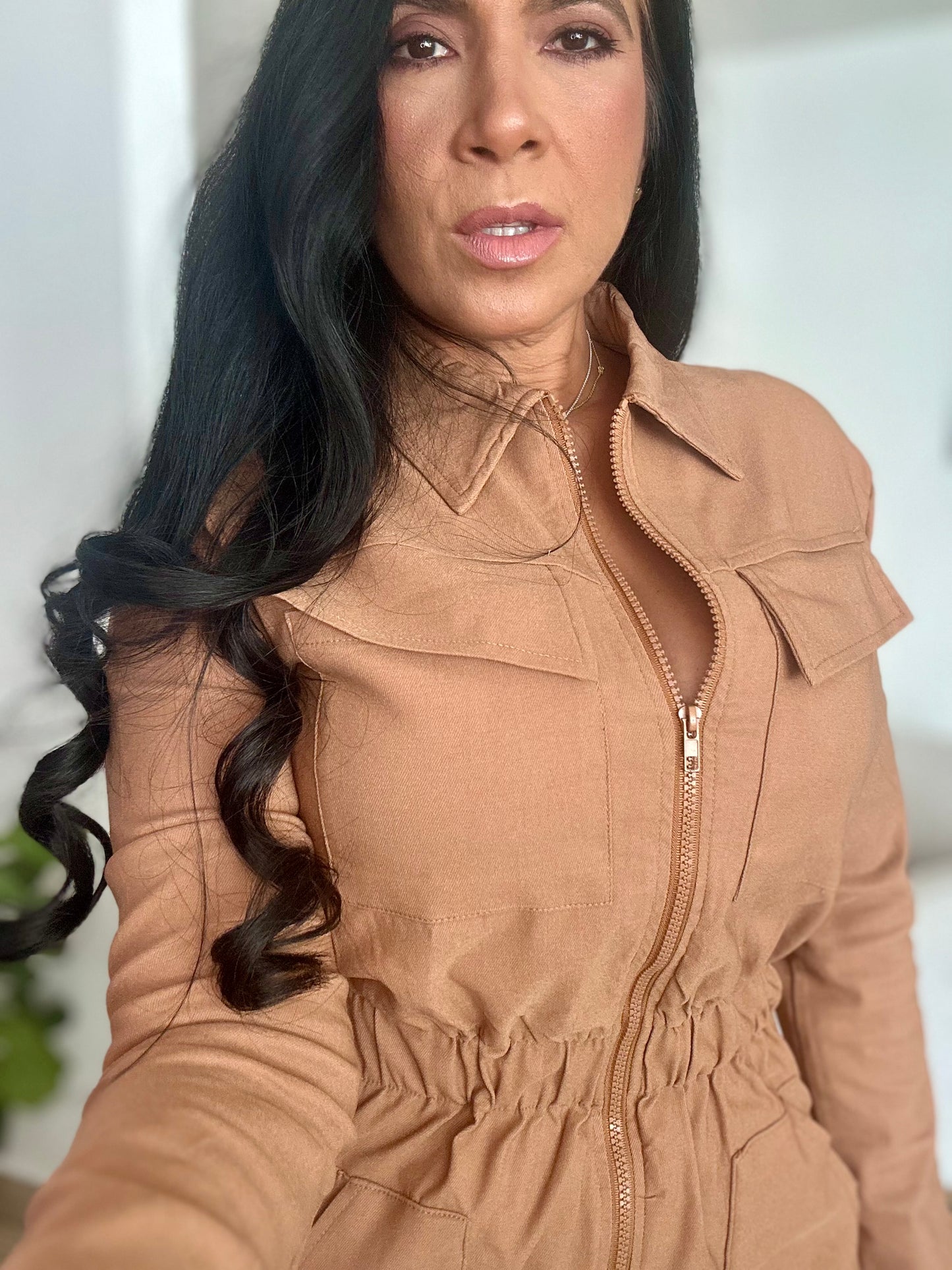 Posiana Oversized Spandex Jumpsuit With Pockets Wide Leg