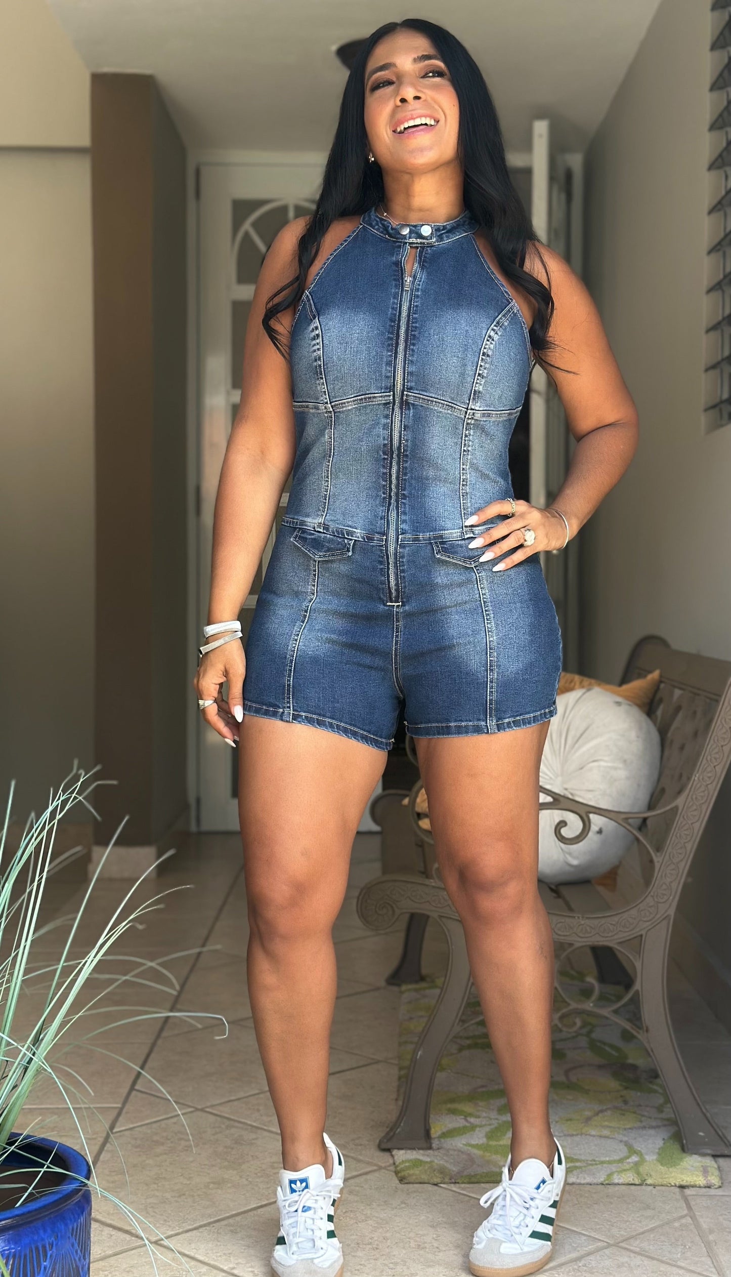 Colombia Spandex DENIM Romper