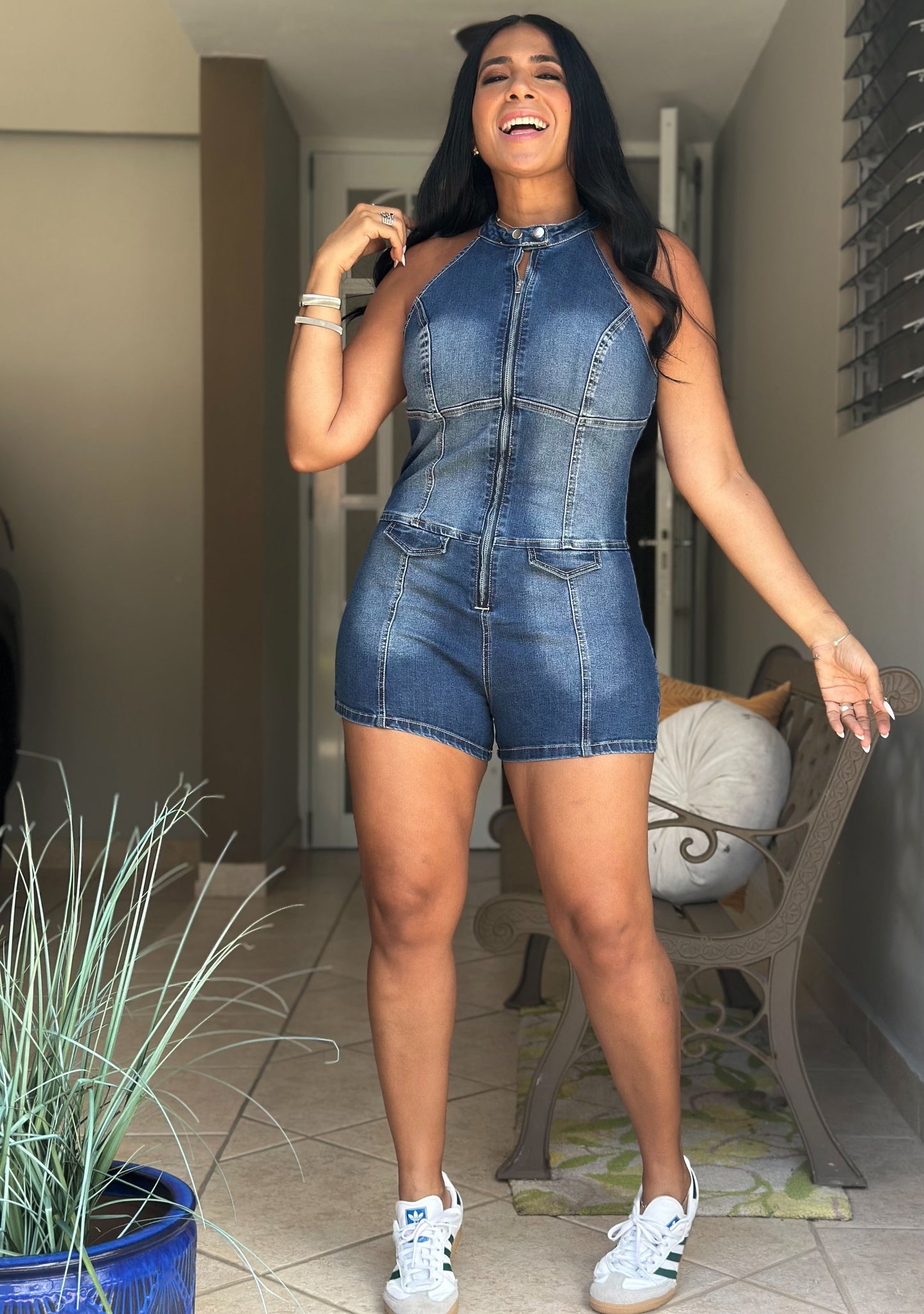 Colombia Spandex DENIM Romper