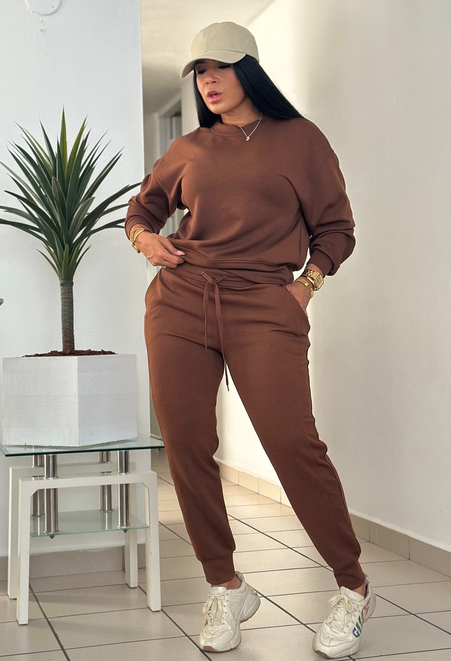 Basic Premium Choco Brown Spandex Pants Set (ES LIVIANO Y NO ES SWEATER NI ES CALUROSOSO)