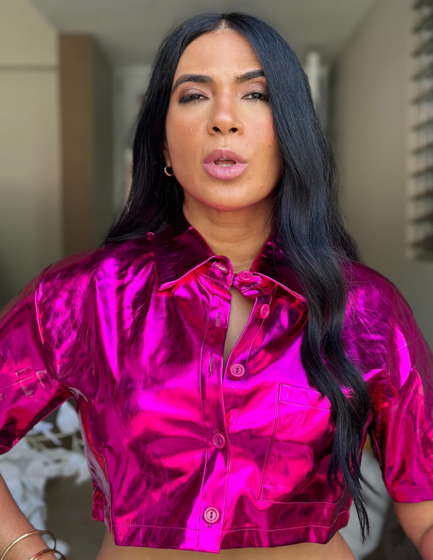 Única Metallic Top