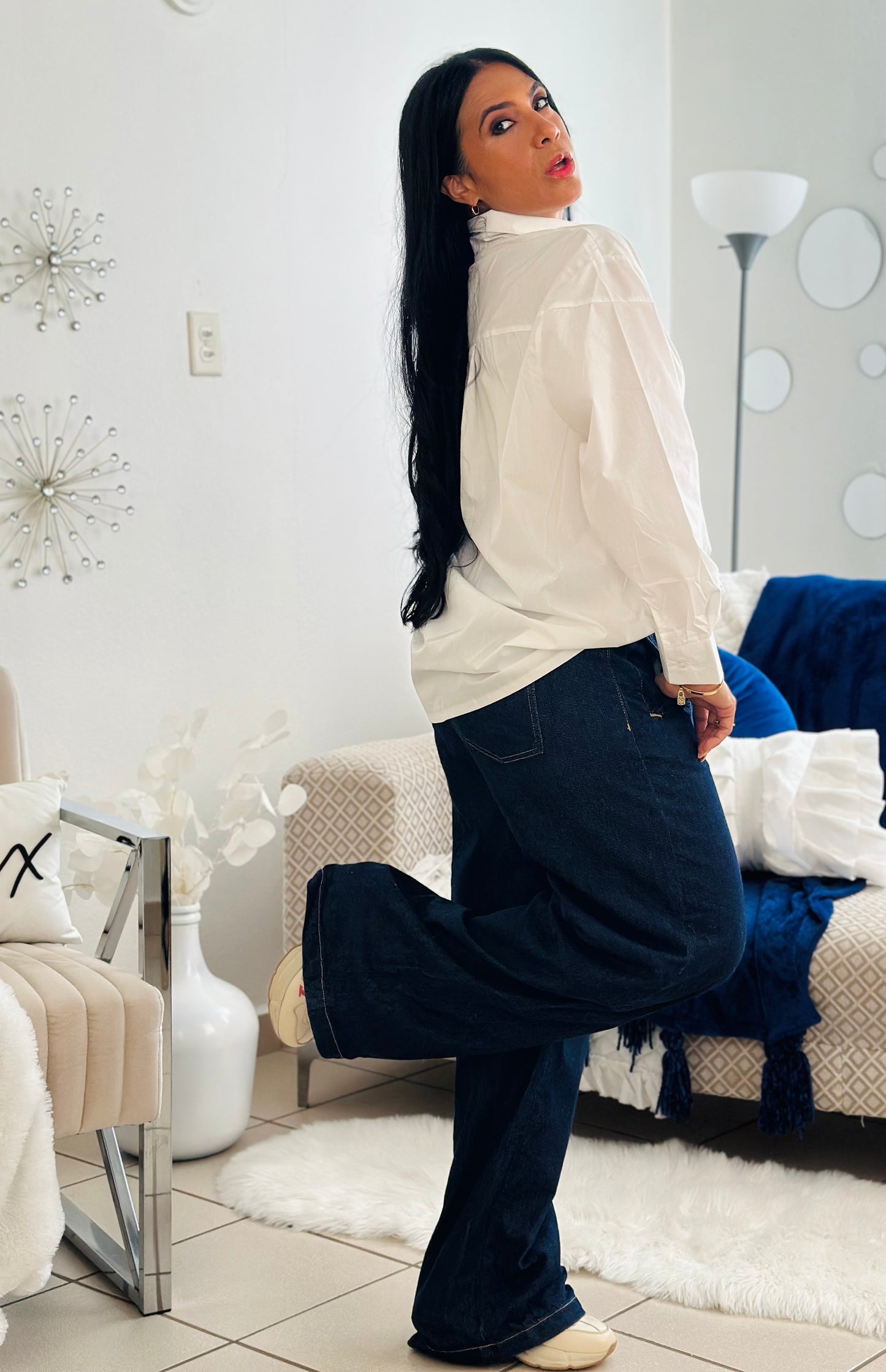 Sevilla White Luxe Oversized Blusón