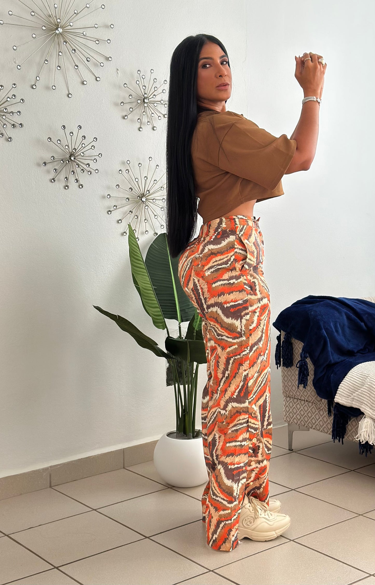 Cali Spandex Multicolor Wide Leg Pants (tiene bolsillos, liviano, bien cómodo y expandible)