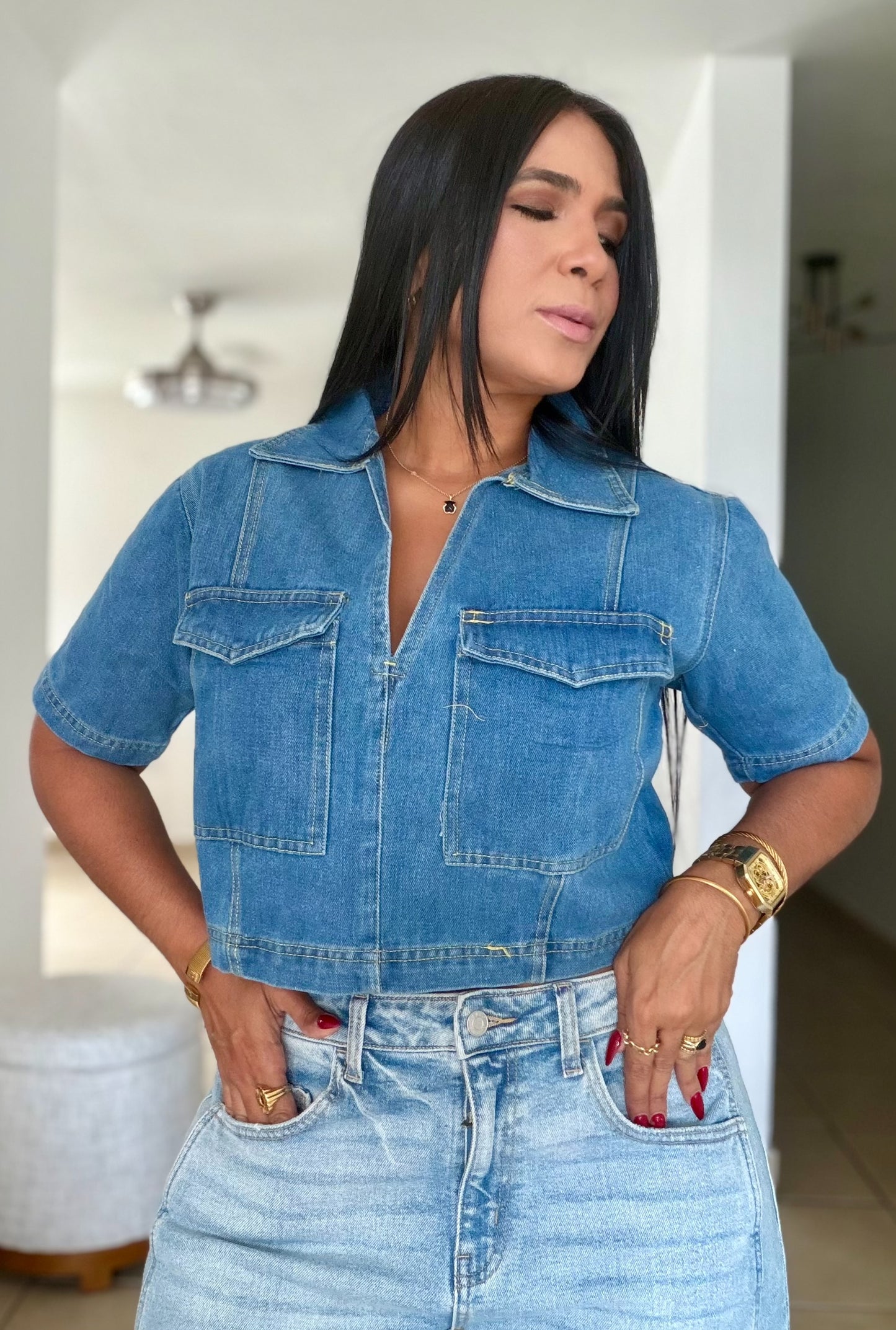 Denim Blue Luxe Top (SOLD OUT)