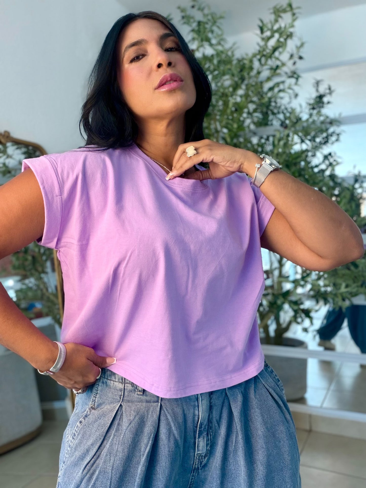 Lila Lavander Estilo Oversized Basic Top Calidad Premium (SOLD OUT GRACIAS)