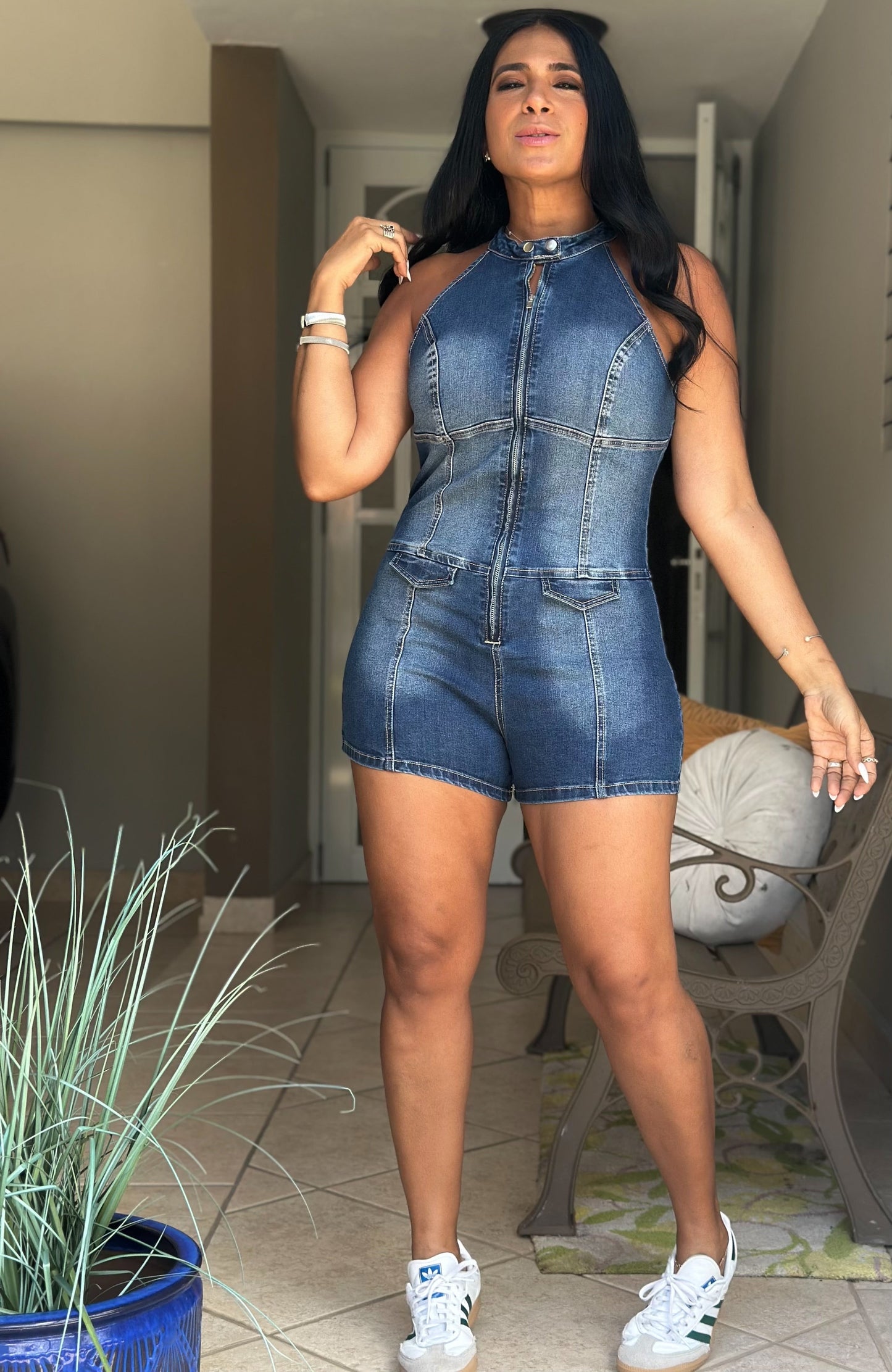Colombia Spandex DENIM Romper