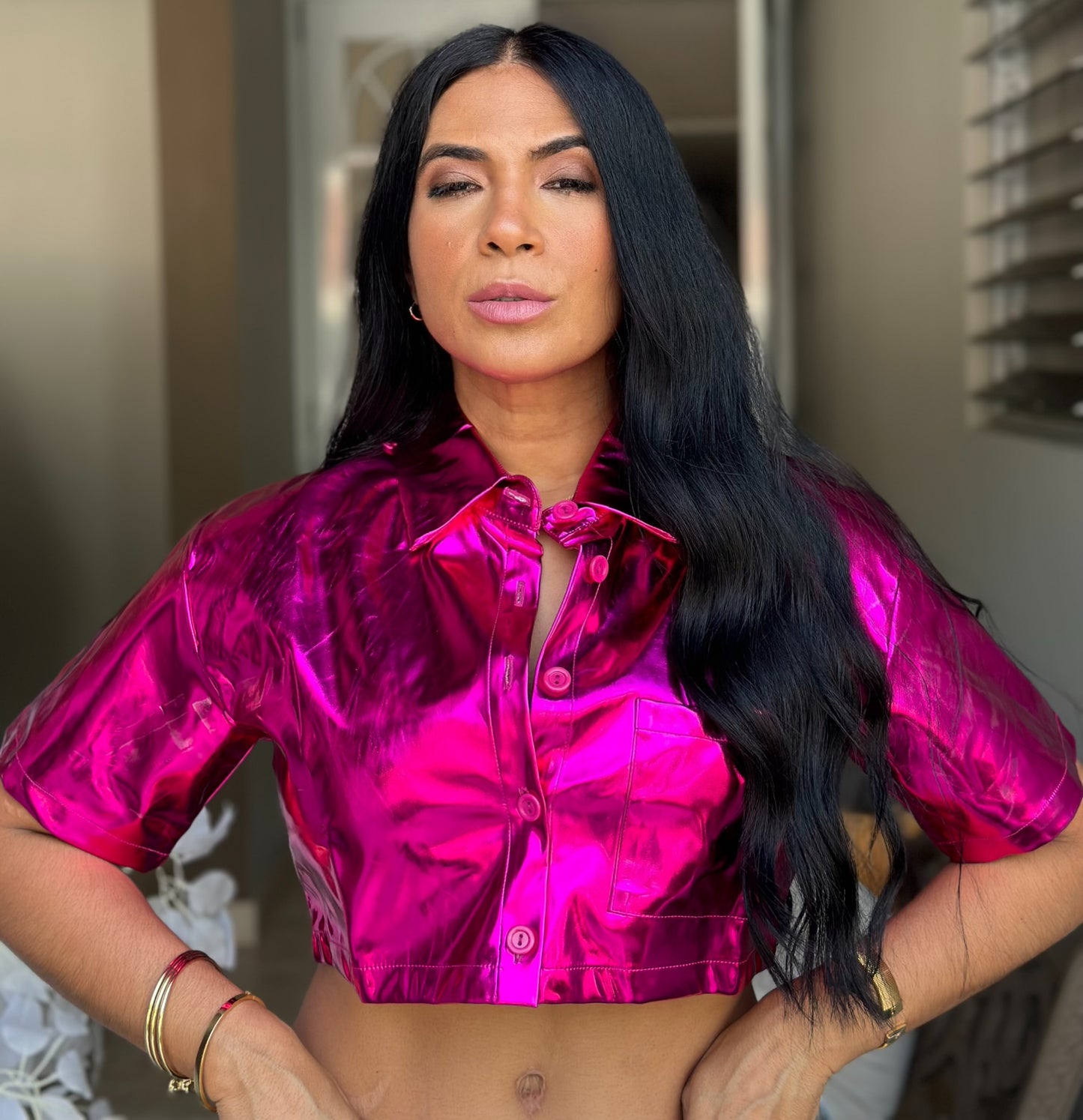 Única Metallic Top