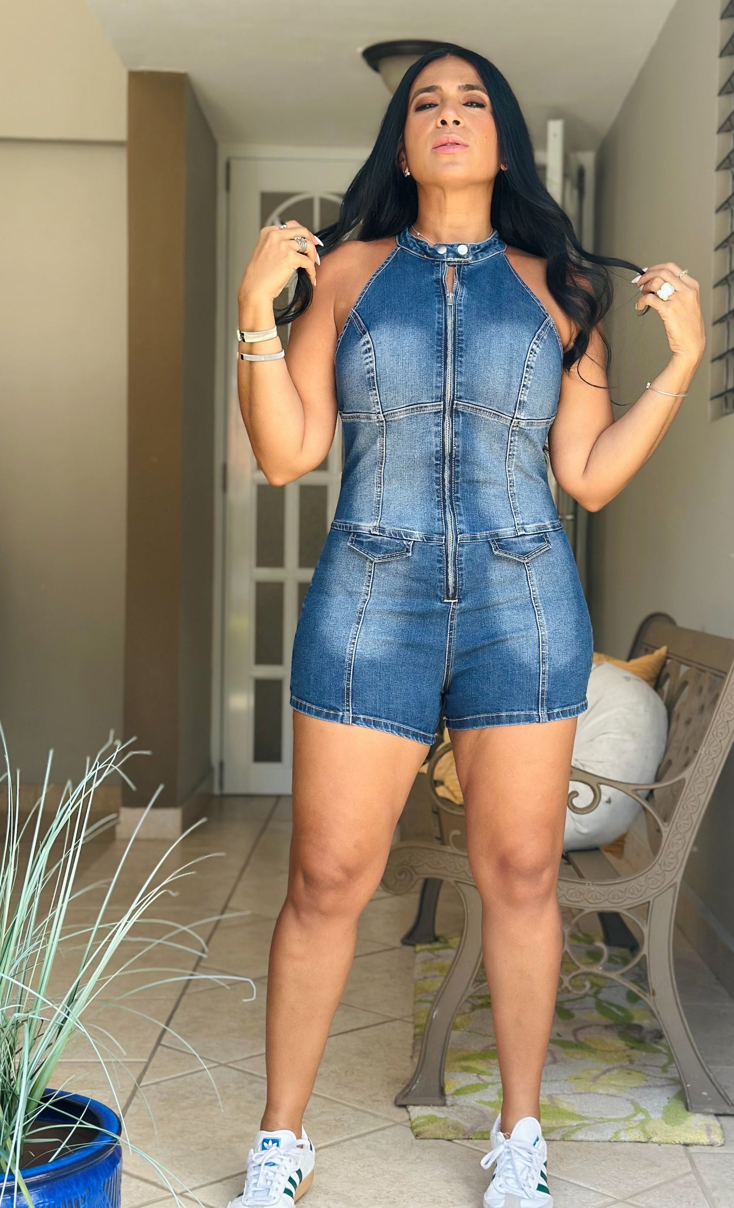 Colombia Spandex DENIM Romper