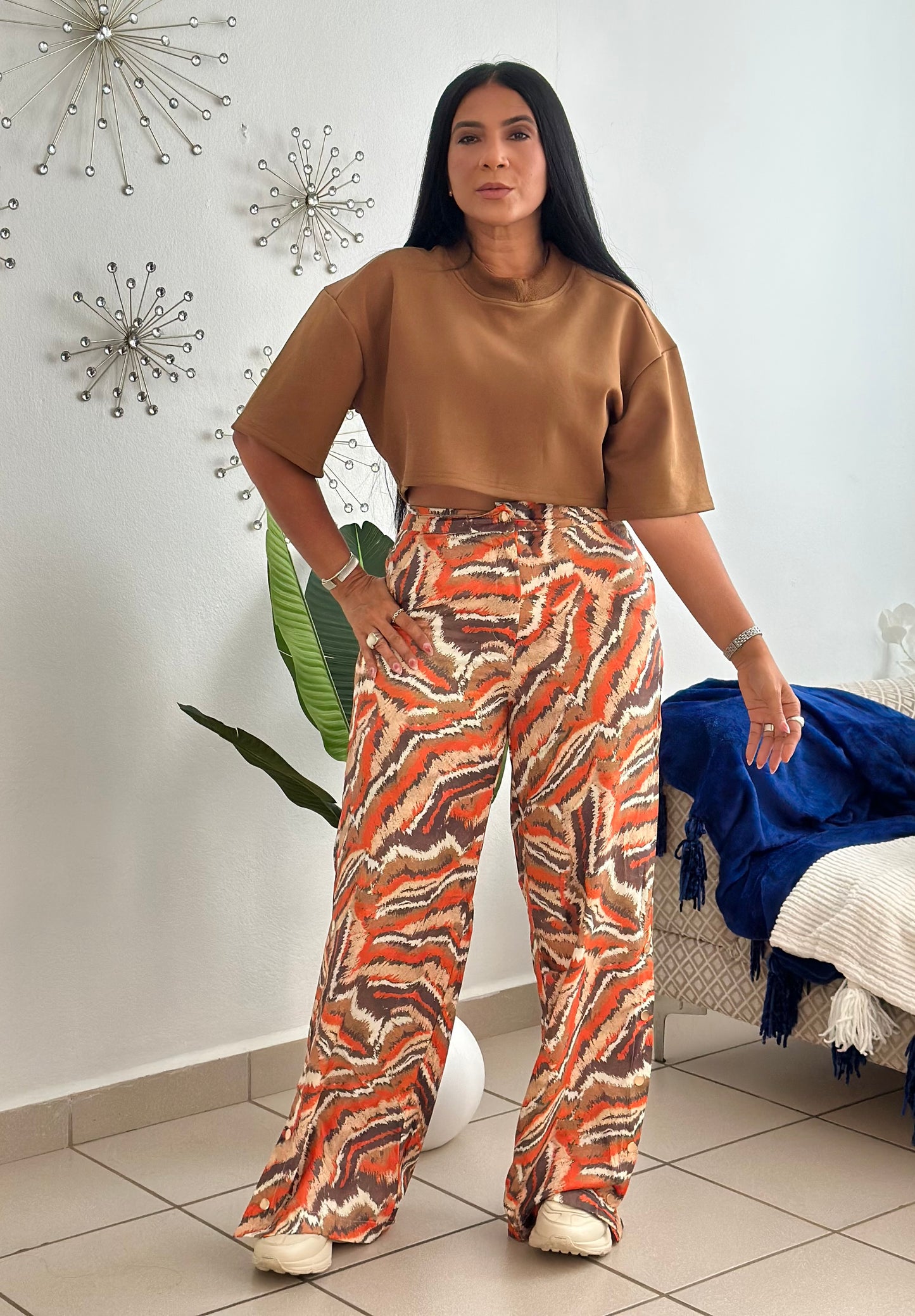 Cali Spandex Multicolor Wide Leg Pants (tiene bolsillos, liviano, bien cómodo y expandible)