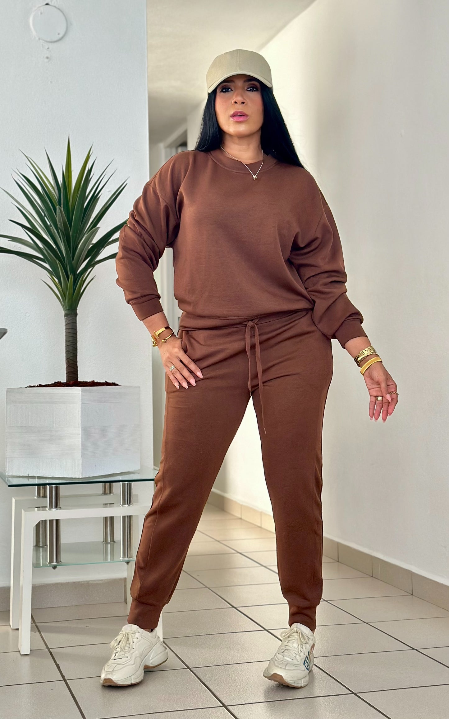 Basic Premium Choco Brown Spandex Pants Set (ES LIVIANO Y NO ES SWEATER NI ES CALUROSOSO)