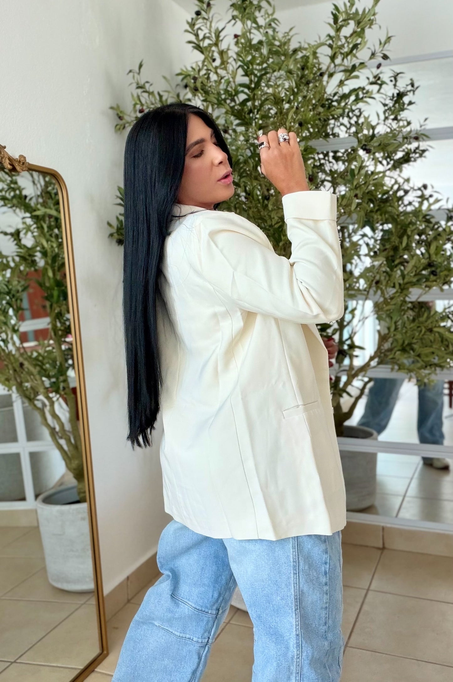 Bone White Luxe Oversized Blazer (el más bello del mundo)
