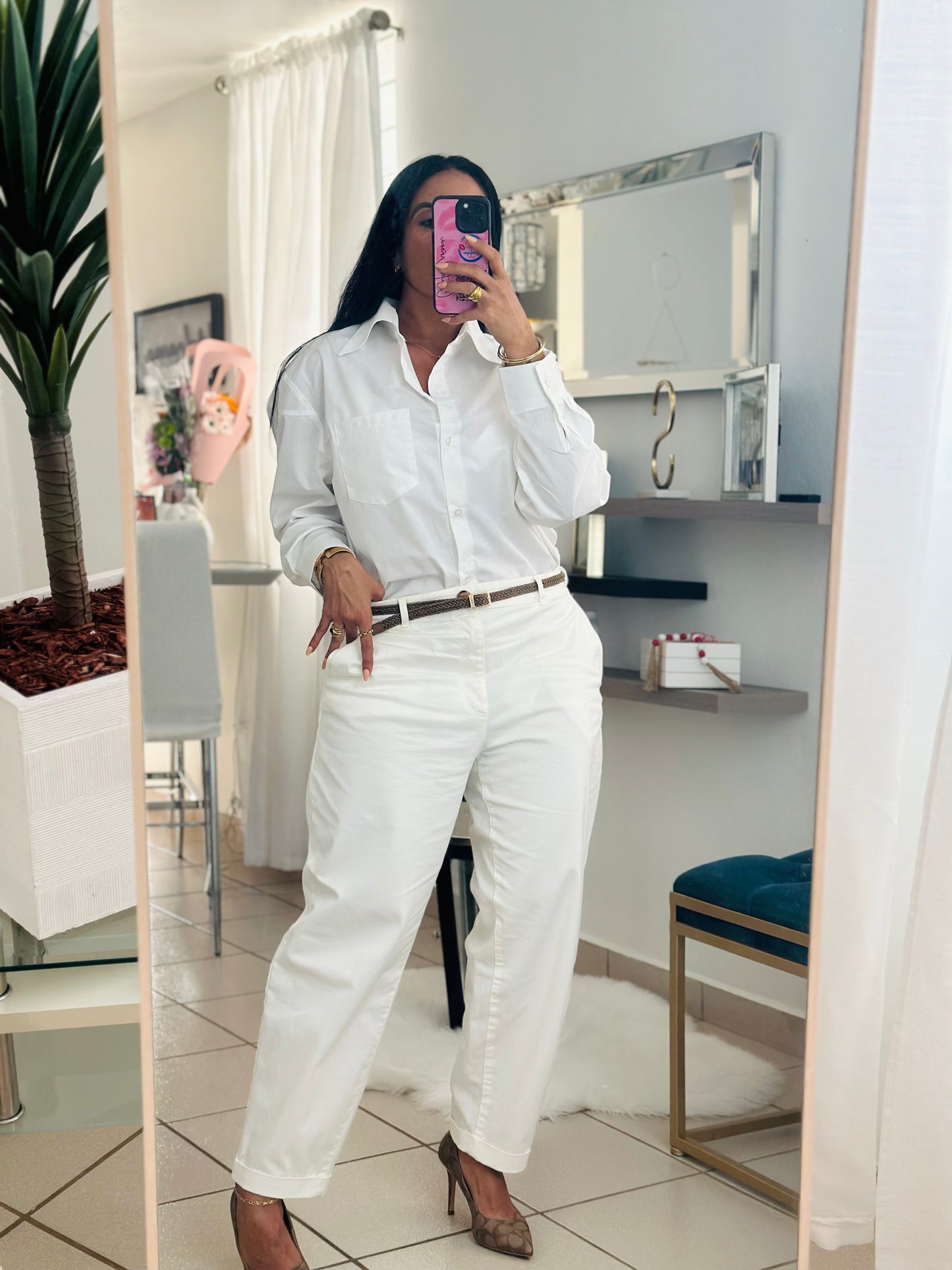 Sevilla White Luxe Oversized Blusón