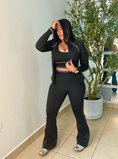 Gym o Diario Set! Mega Premium! Calidad Faja! Comprime todo!! Color black blacjy negro (3 piezas) Spandex Total Expandible (SOLD OUT GRACIAS)