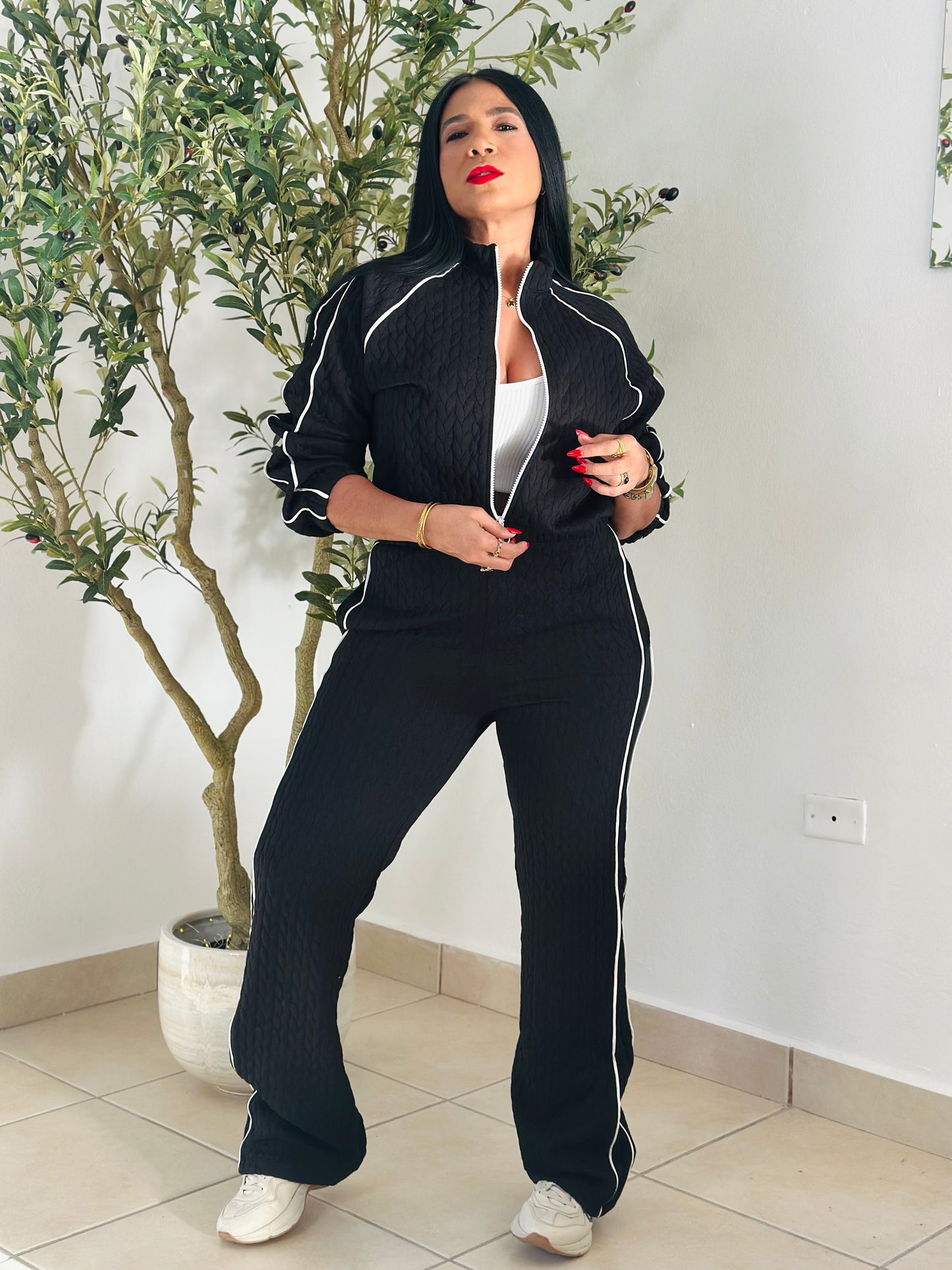 Oasis Black Luxe Spandex Pants and Travel Set (tiene bolsillos, mega cómodo y único color)