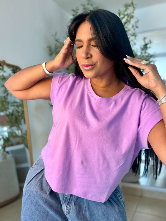 Lila Lavander Estilo Oversized Basic Top Calidad Premium