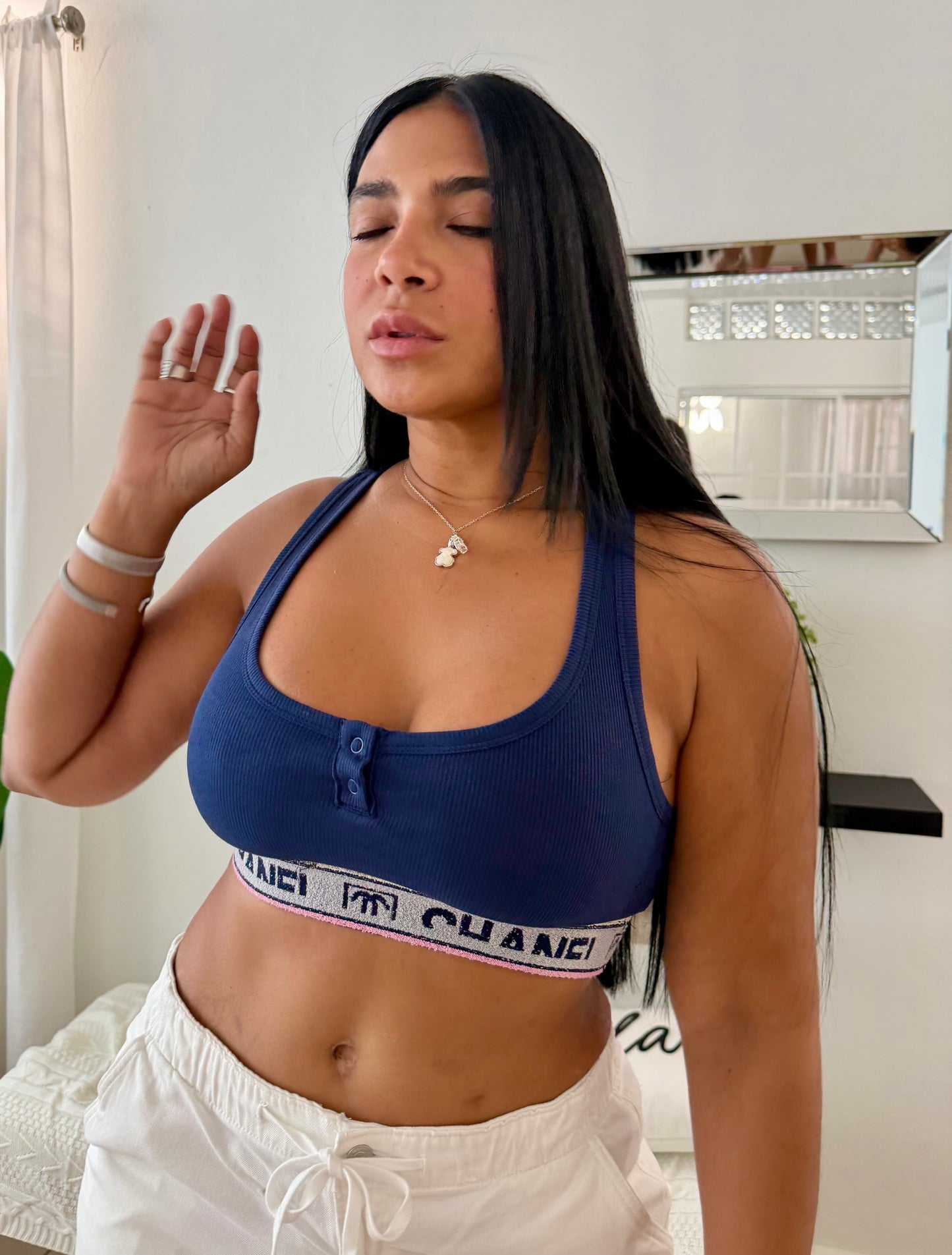 Inapirado Spandex Crop Top (ùnico color) Blue color azul