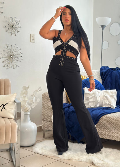 Day and Night Spandex Black Jumpsuit (Ajustable en manguillos y fácil de poner y de quitar)