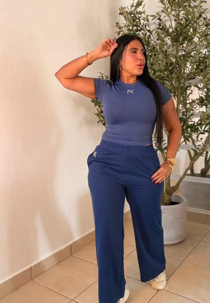 Nüra Sporty and Fancy Activewear Ble Set Spandex (top and baggy pantala con bolsillos) SOLD OUT GRACIAS