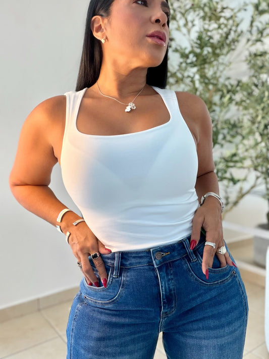White (Blanco) Luxe Spandex Tank Basic
