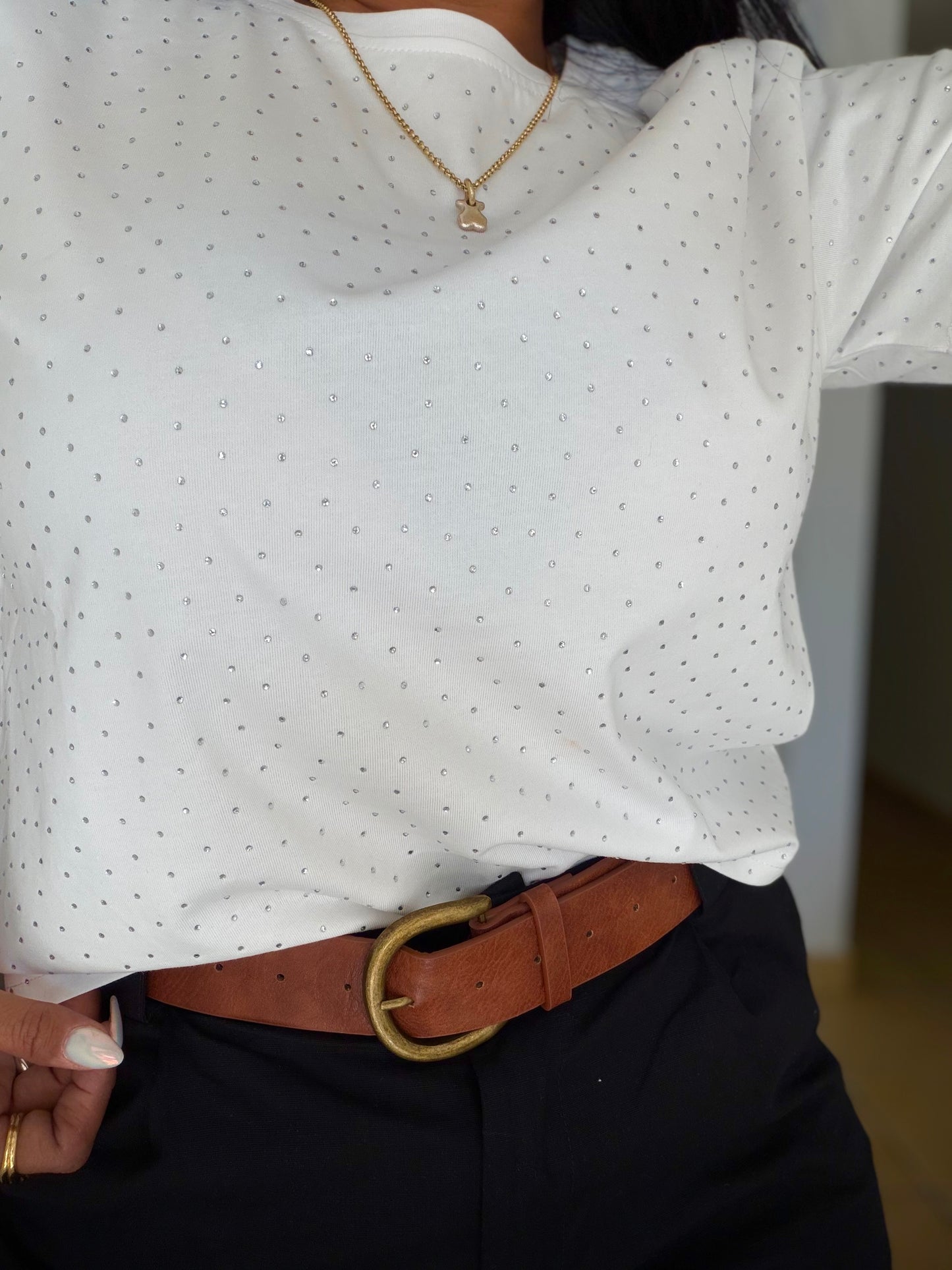 Glitter Luxe White Top