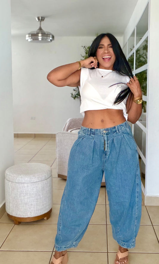 Baggy Barrel Trend Impecable Blue Jeans
