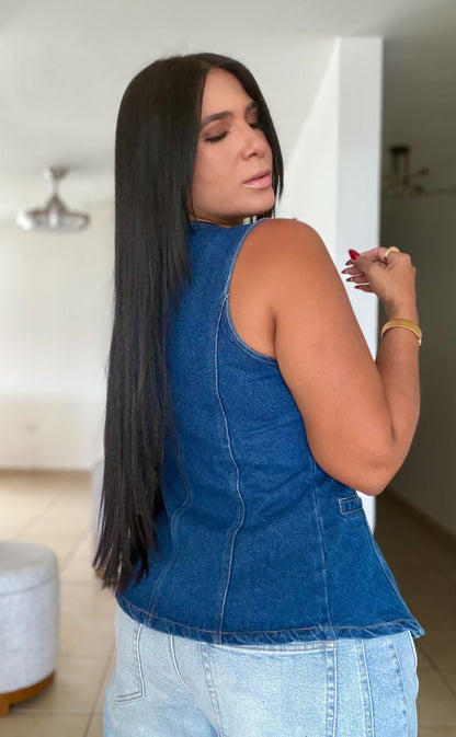 Darita Luxe Blue Denim Vest (SOLD)