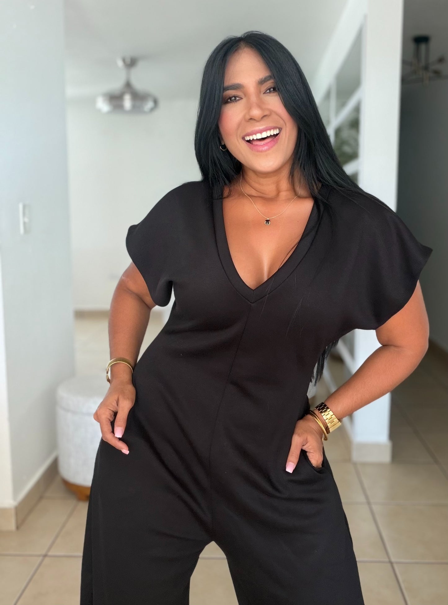 Baggy Blacky Spandex Luxe Jumpsuit (tiene bolsillos) el más bellooo(SOLD OUT)