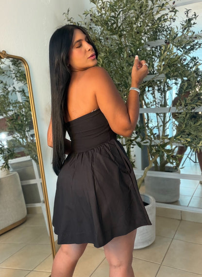 Veraneo Blacky Black (color negro) tubo dress con bolsillos (dress with pockets)