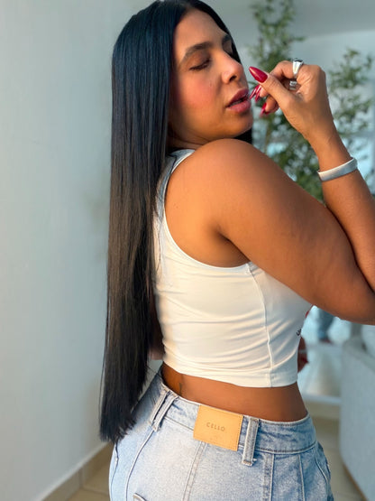 Money Calling Tren Basic 💯 cotton spandex (color blanca)