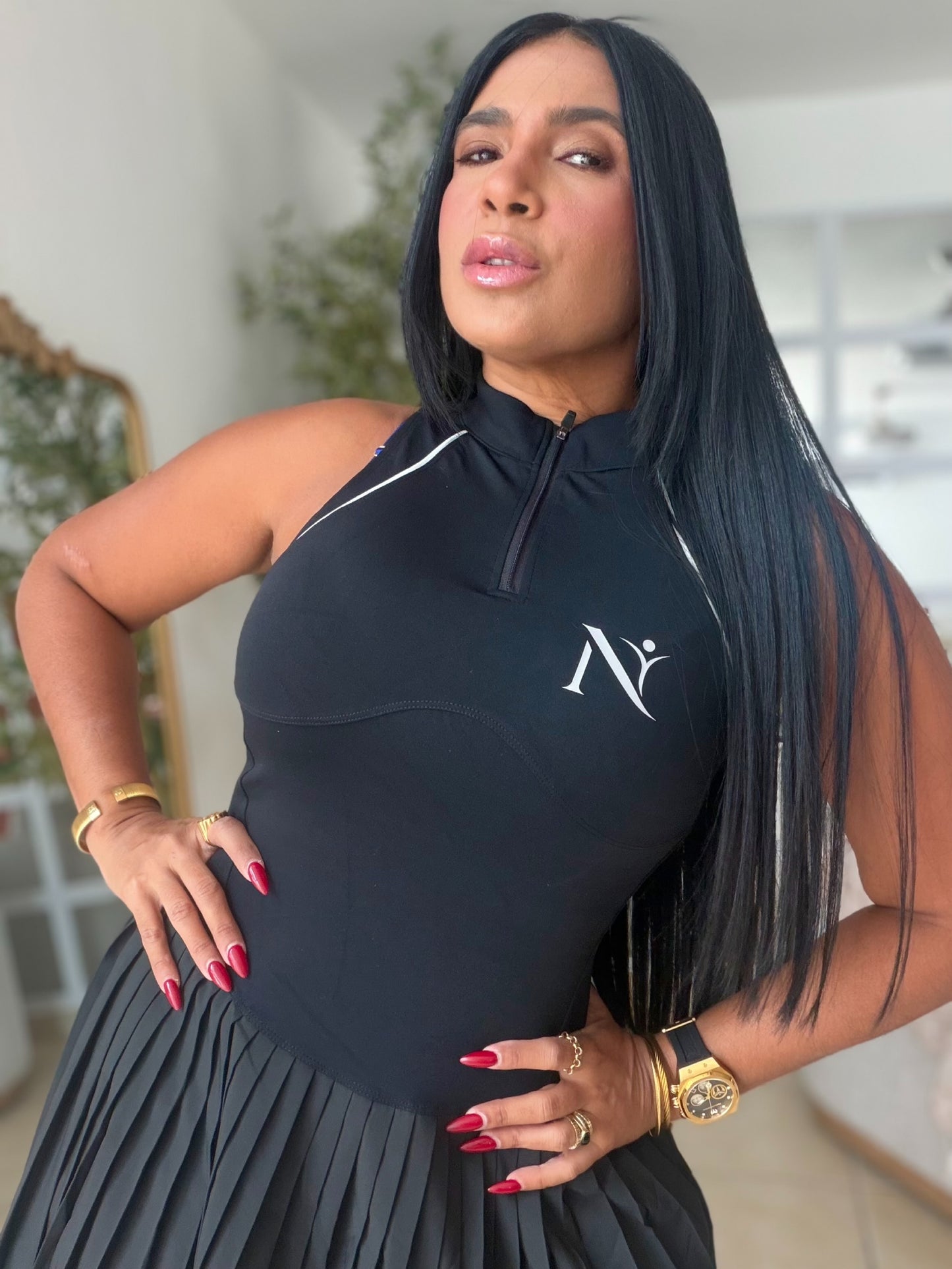 Nüra Activewear Spandex Dress Black (color negro)