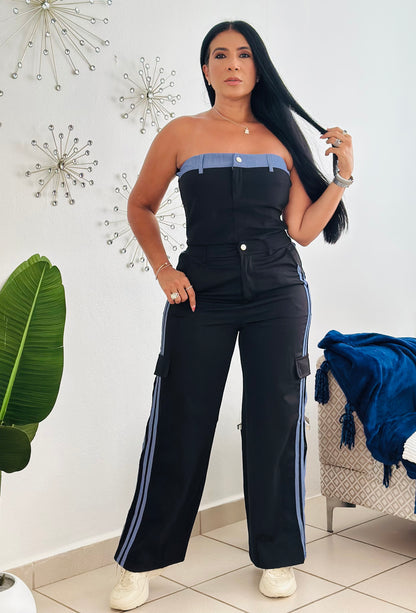 SET Black and Denim Style (totalmente expandible y cómodo ambas piezas) Único color