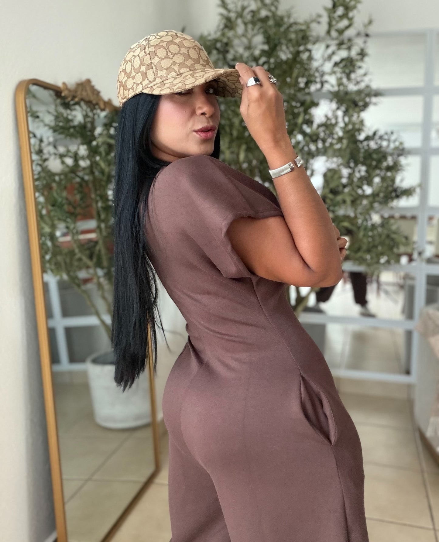 Baggy Choco Brown Spandex Luxe Jumpsuit (tiene bolsillos) el más amado!!
